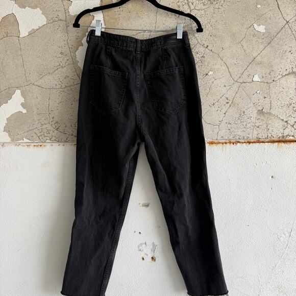 Hollister Ultra High Rise Mom Jeans Washed Black Raw Hem Womens 5s Soft Grunge - Picture 7 of 8